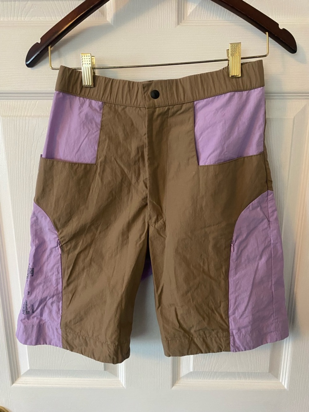 Women's Two-Tone Brown and Lavender Athletic Shorts